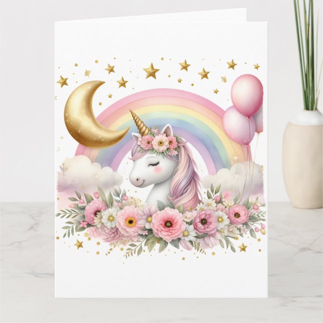 Pink Unicorn  Card (Front)
