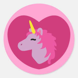 Pink Unicorn Classic Round Sticker