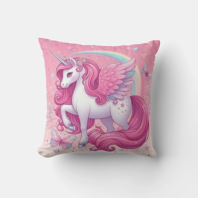 pink unicorn cushion (Front)