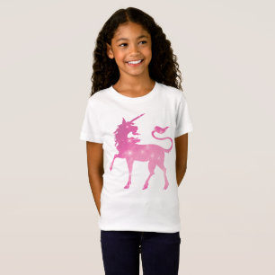 Pink unicorn fantasy girls t-shirt