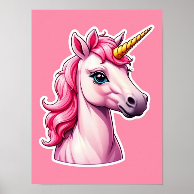 Pink Unicorn Fantasy Poster (Front)