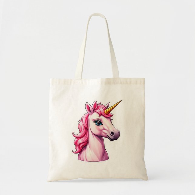 Pink Unicorn Fantasy Tote Bag (Front)