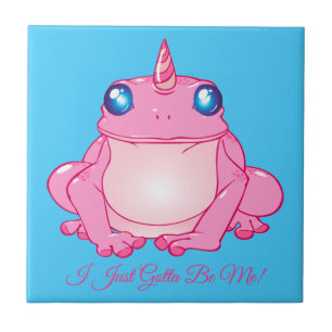 Pink Unicorn Frog - I Just Gotta Be Me Tile