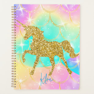 Pink unicorn glitter design planner