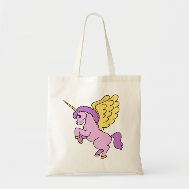 Pink Unicorn Graphic Tote Bag (Front)