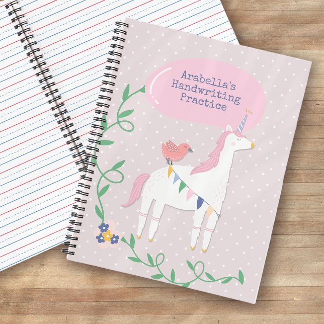 Pink Unicorn Handwriting Practice Notebook (Creator Uploaded)