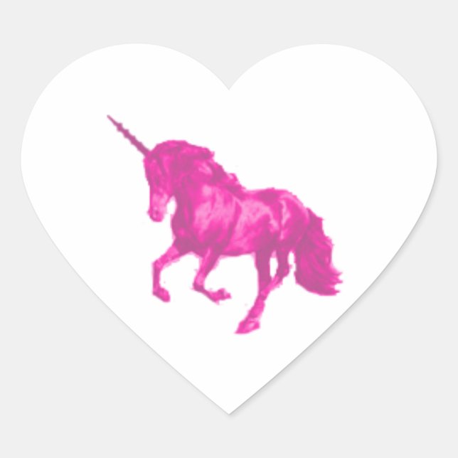 Pink Unicorn Heart Sticker (Front)