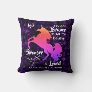 Pink Unicorn Inspiring Quote for Girls Cushion
