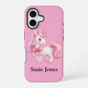 Pink Unicorn iPhone 16 Case