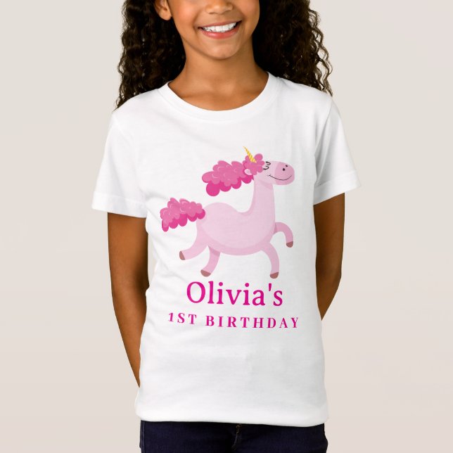 Pink Unicorn  Madical Cute Birthday party T-Shirt (Front)