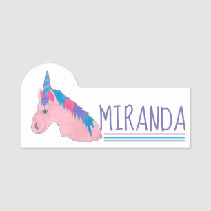 Pink Unicorn Magical Horse Creature Name Tag