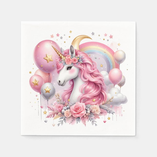 Pink Unicorn  Napkin (Front)