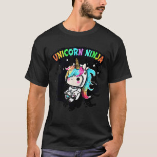 Pink UNICORN NINJA Girls Kids 4 5 6 7 8th Birthday T-Shirt