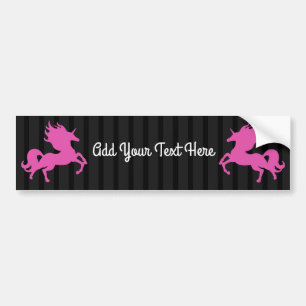 Pink Unicorn on Black Background (IPU) Bumper Sticker