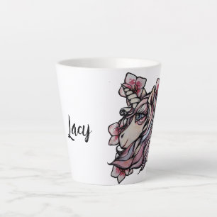 Pink Unicorn Orchids art Orchid Unicorns           Latte Mug