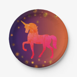 Pink Unicorn Paper Plates