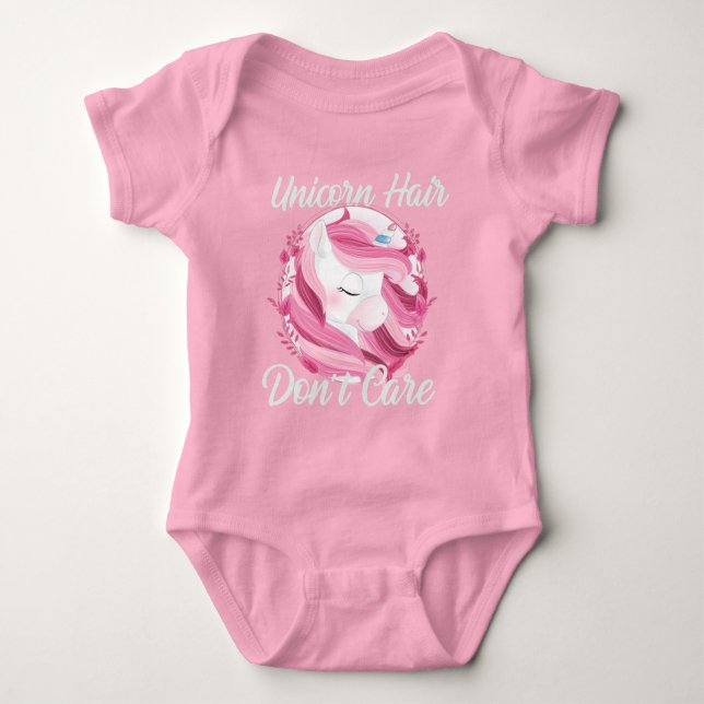 Pink Unicorn Party Baby Bodysuit (Front)