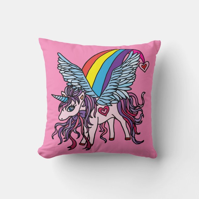 Pink Unicorn Pegasus Cushion (Front)