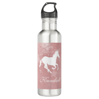 Pink Unicorn Personalised 710 Ml Water Bottle