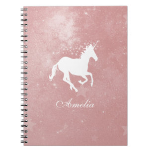 Pink Unicorn Personalised Notebook