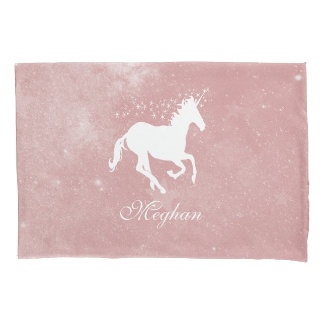 Pink Unicorn Personalised Pillowcase (Front)