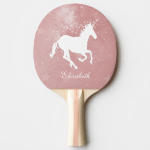 Pink Unicorn Personalised Ping Pong Paddle
