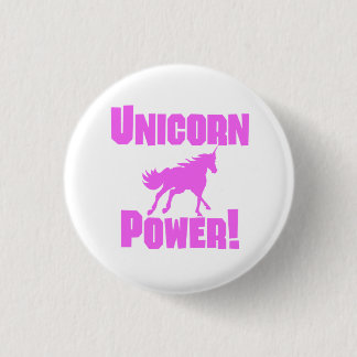 Pink Unicorn Power 3 Cm Round Badge