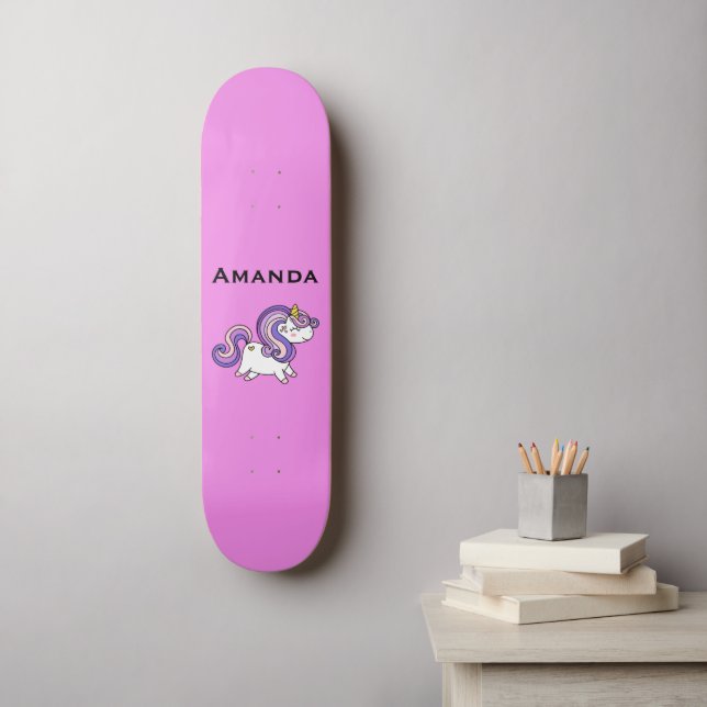 Pink unicorn skateboard (Wall Art)