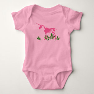 Pink Unicorn Skeleton Baby Bodysuit