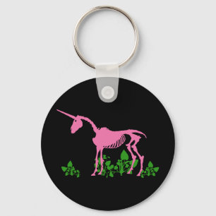 Pink Unicorn Skeleton Key Ring