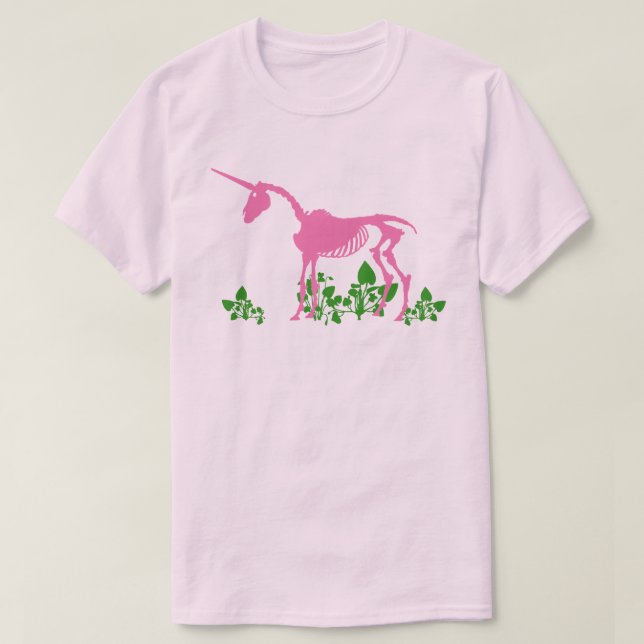Pink Unicorn Skeleton T-Shirt (Design Front)