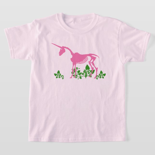 Pink Unicorn Skeleton T-Shirt (Laydown)