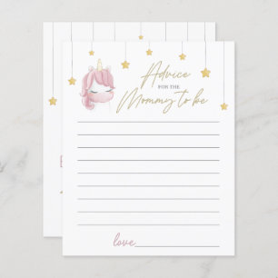 Pink Unicorn Stars Baby Shower Advice for New Mum