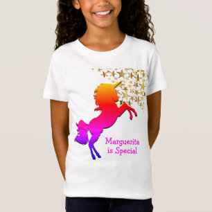 Pink UNICORN Stars Personalised T-Shirt