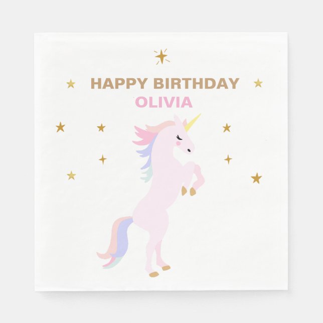 Pink Unicorn Table napkins pastel (Front)