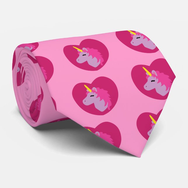 Pink Unicorn Tie (Rolled)