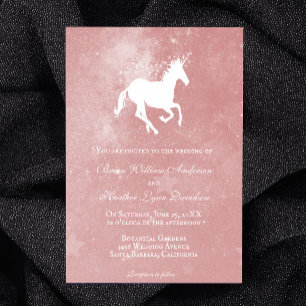 Pink Unicorn Wedding Invitation