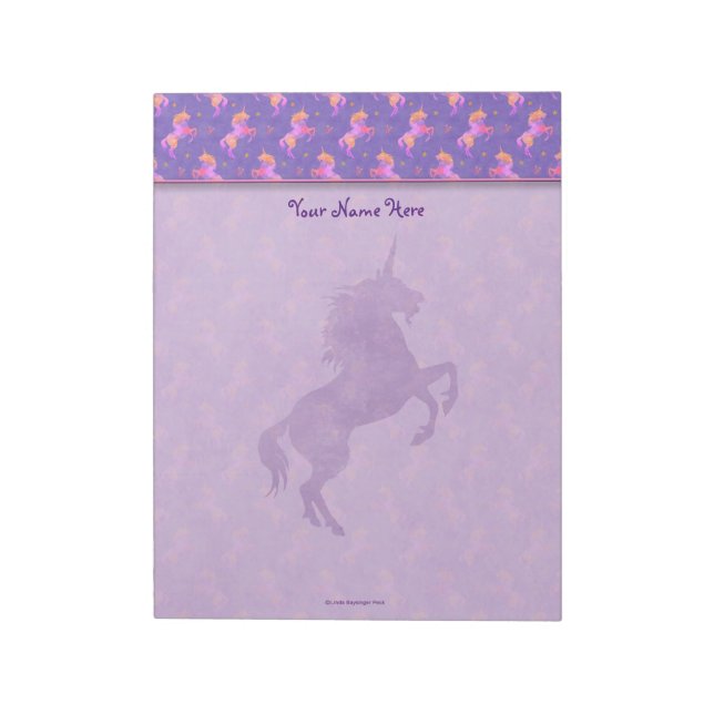 Pink Unicorns Notepad (Rotated)