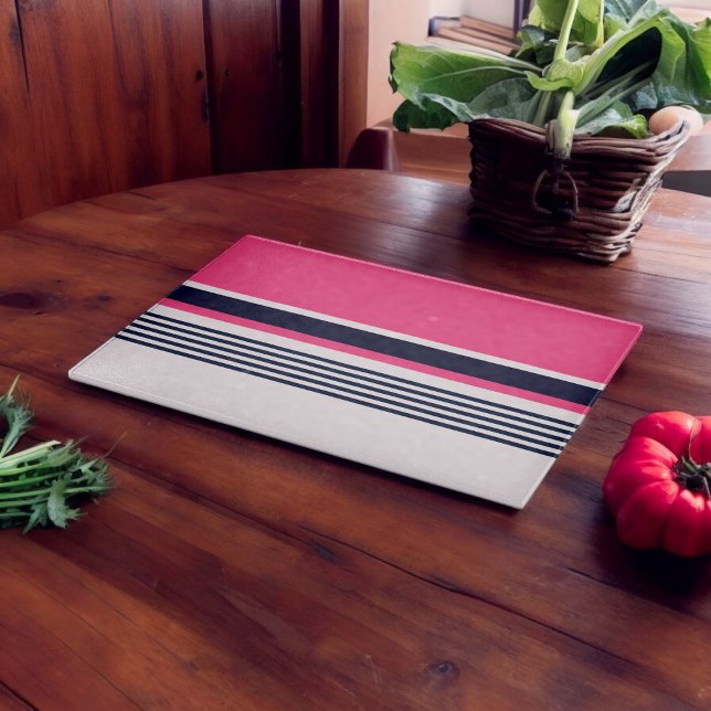Pink Uniform Stripes Cutting Board (Chopping Board)