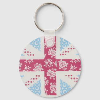 pink union jack key ring