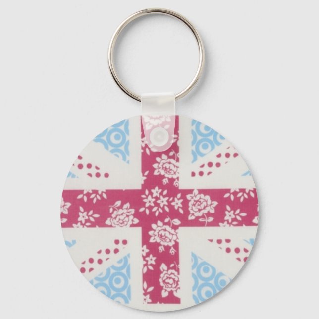 pink union jack key ring (Front)