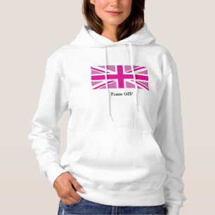 Pink Union Jack Personalised Fleece Hoodie