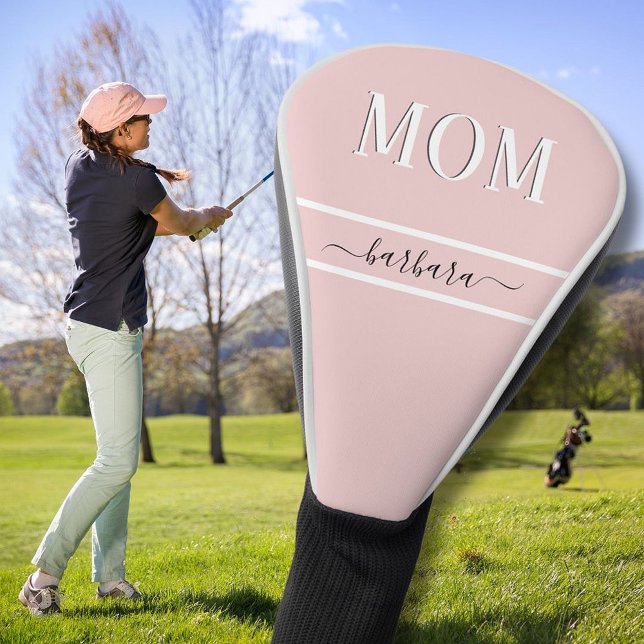 Pink Unique Custom MOM Personalised with Name Golf Head Cover (Creator Uploaded)