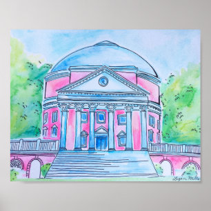 Pink UVA Rotunda Poster