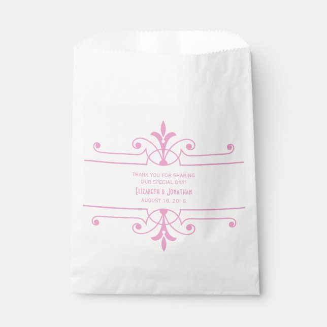Pink v2 Fancy Ornamental Favour Bags (Front)
