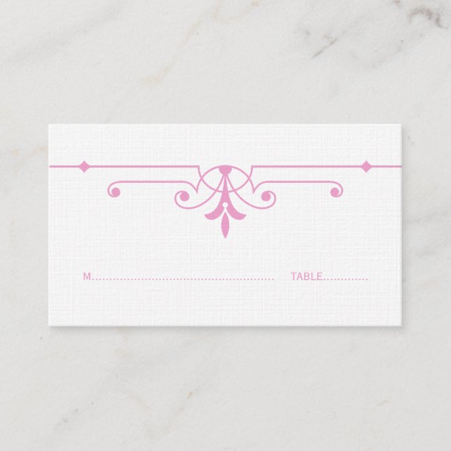 Pink v2 Fancy Ornamental Place Card (Front)