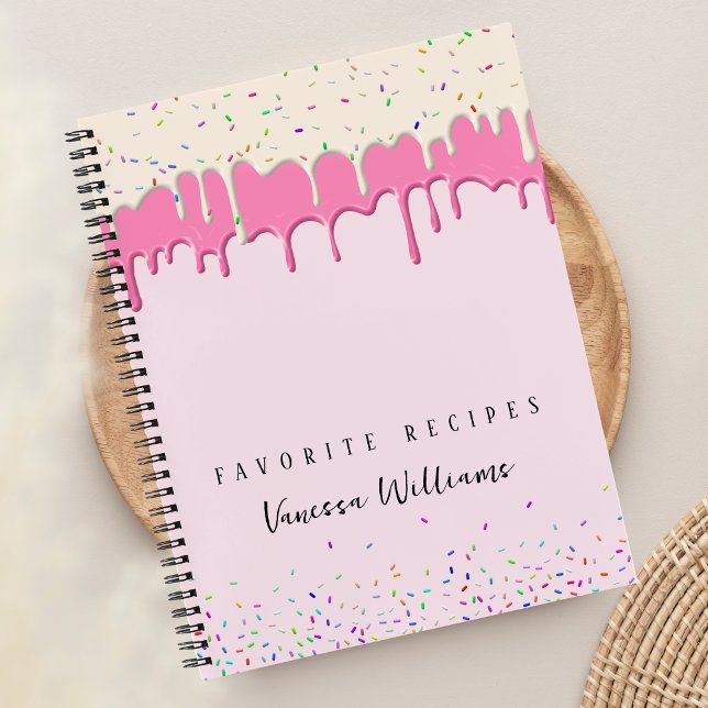 Pink Vainilla Frosting Drip & Sprinkle Recipe Notebook (Creator Uploaded)