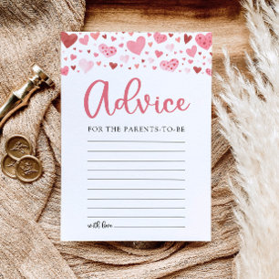 Pink Valentine Advice for the Parents Baby Shower Invitation