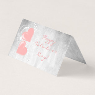 Pink Valentine Hearts Folded Card