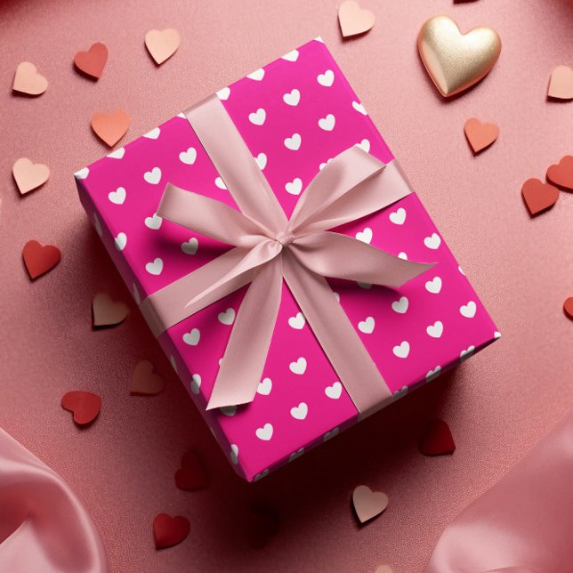 Pink Valentine Hearts Wrapping Paper Sheet (Creator Uploaded)